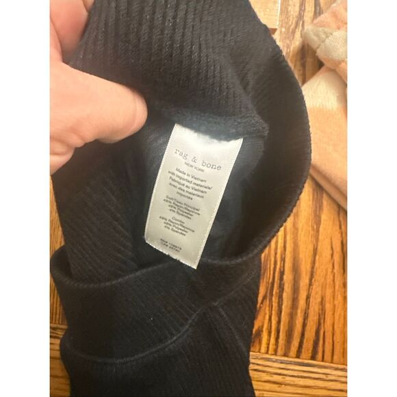 Rag & Bone Black Ribbed Knit Stretch Flat Front Pull-On Joggers Pants Size XS - Picture 5 of 5